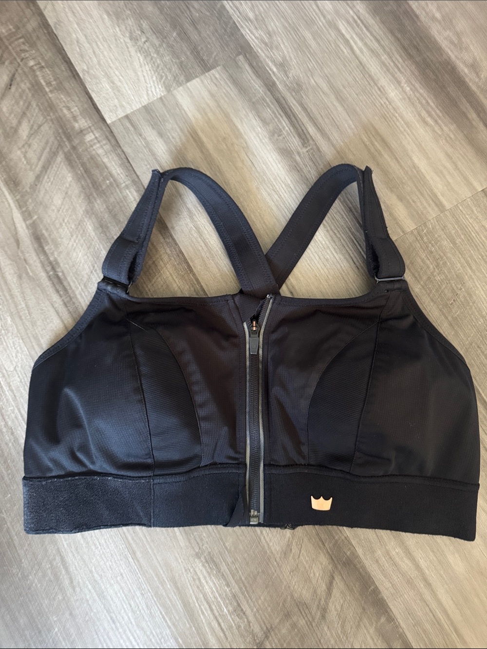 Shefit sports bra black 2 luxe women’s athletic front zip adjustable